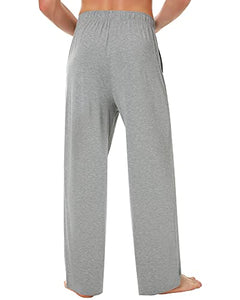 NACHILA Mens Bamboo Pajama Pants Soft Sleep Bottoms Lounge Tall Pant Drawstring with Pockets Plus Size Sweatpants Heather Grey XL