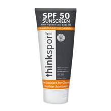 Load image into Gallery viewer, Thinksport SPF 50+ Mineral Sunscreen – Safe, Natural Sunblock for Sports &amp; Active Use - Water Resistant Sun Cream –UVA/UVB Sun Protection – Vegan, Reef Friendly Sun Lotion, 6oz
