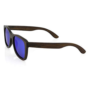 Polarized Wood Wooden Mens Womens Bamboo Vintage Sunglasses Eyewear with Bamboo box - Blue