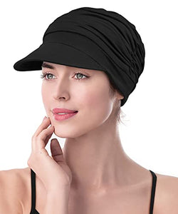 Winitas Chemo Headwear for Women Hair Loss Bamboo Cotton Black