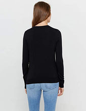Load image into Gallery viewer, State Cashmere Essential V-Neck Sweater - Long Sleeve Pullover for Women Made with 100% Pure Cashmere Sourced from Inner Mongolia Goats - Soft, Lightweight &amp; Versatile - (Black, Small)
