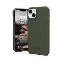 Load image into Gallery viewer, URBAN ARMOR GEAR UAG Designed for iPhone 14 Plus Case Green Olive 6.7&quot; Outback Bio Ultra Thin Eco-Friendly Protective Cover Fully Biodegradable and Compostable Compatible with Wireless Charging
