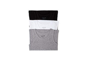 ORGANICKID Boys Organic Cotton Tank Top Sleveless Undershirts Toddler Underwear 3 Pack Tees Black-White-Grey