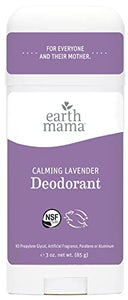 Earth Mama Calming Lavender Deodorant | Safe for Sensitive Skin, Pregnancy and Breastfeeding, Contains Organic Lavender, Calendula and Coconut Oil with No Fragrance Chemicals, 3-Ounce