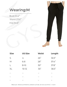 GYS Women's Lounge Pants Bamboo Joggers with Pockets Soft Loungewear, Heather Grey, Small