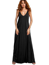 Load image into Gallery viewer, Verdusa Women&#39;s Casual Sleeveless Deep V Neck Knitted Shift Sexy Maxi Long Dress Black XL
