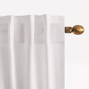 D'Moksha Hemp - Linen Curtains 96 Inch Long, White Curtains 52x96 inch, Semi Sheer Curtains 96 Inch Long, Lightweight Rod Pocket Curtain, with Back Tab Hang (2 Hang Styles), 100% Pure Hemp Curtains