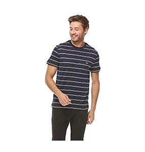 Lacoste Men's Short Sleeve Stripe Cotten/Linen Reg Fit T-Shirt, TH3248, Navy Blue/Abyssal Blue-White, XX-Large