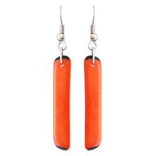 Load image into Gallery viewer, Tagua Nut Earrings Rectangles in Orange Handmade, Fair Trade, Lightweight by Florama Natural Jewelry
