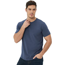 Load image into Gallery viewer, netdraw Men&#39;s Ultra Soft Bamboo T-Shirt Curve Hem Lightweight Cooling Short Sleeve Casual Basic Tee Shirt (Short Sleeve Pacific Blue-67Bamboo, X-Large)
