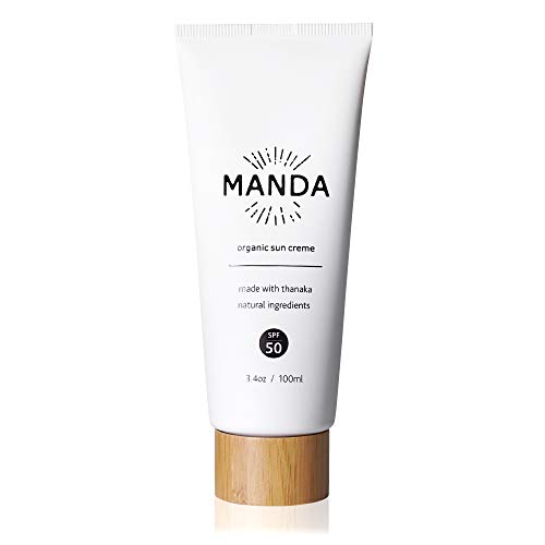 MANDA - Natural Sunscreen - Organic Mineral Sunscreen with Broad Spectrum Protection - Zinc Oxide, SPF 50 - Long Lasting Sun Block for Face and Body - Reef Safe - 3.4oz