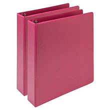 Load image into Gallery viewer, Samsill Earth’s Choice™, Durable Fashion Color 3 Ring View Binder, 1.5 Inch Round Ring, Up to 25% Plant Based Plastic, Eco-Friendly, USDA Certified Biobased, Pink Berry, Value 2 Pack

