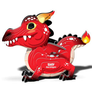 EUGY 085 Red Dragon Eco-Friendly 3D Paper Craft Puzzle