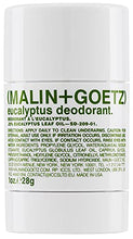 Load image into Gallery viewer, Malin + Goetz Travel Mini Eucalyptus Deodorant, natural effective odor &amp; sweat defense, for all skin types, clear color, no residue/stains, free of aluminum, alcohol, baking soda, parabens 1oz
