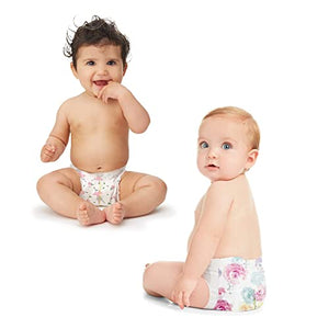 The Honest Company Clean Conscious Diapers | Plant-Based, Sustainable | Rose Blossom + Tutu Cute | Super Club Box, Size 1 (8-14 lbs), 160 Count