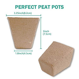 JOYSEUS 3.25" Seed Starter Pots, Organic Planting Peat Pots for Garden Seedling, 30 Pcs 100% Eco-Friendly and Biodegradable Seedling Pots for Seed Germination