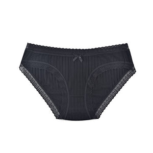 KNITLORD Women's Lace Trim Underwear Bamboo Viscose Soft Bikini Panties 5 Pack (M)