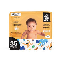 Load image into Gallery viewer, Hello Bello Premium Baby Diapers I Affordable Hypoallergenic and Eco-Friendly Absorbent Diapers for Babies and Kids I Size Newborn I Safari Design I 34 Count
