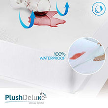Load image into Gallery viewer, PlushDeluxe Premium Bamboo Mattress Protector – Waterproof &amp; Ultra Soft Breathable Bed Mattress Cover for Comfort &amp; Protection - (Queen Size)
