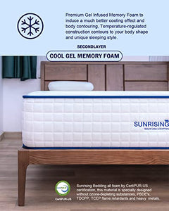 Sunrising Bedding 12 inch Natural Latex & Gel Infused Memory Foam Twin-XL Mattress, Medium Firm, Non-Toxic & No Fiberglass, Assembled in USA, Certipur-US,120 Night Trial, 20 Year Warranty