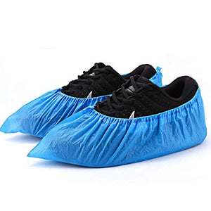 OGUNUOKI Shoe Covers Disposable Recyclable -100 Pack(50 pairs) 15.7'' Hygienic Shoe & Boot Covers Waterproof Non-slip Shoe Booties for Indoors (Large Size - Up to US Men's 11 & US Women's 13)