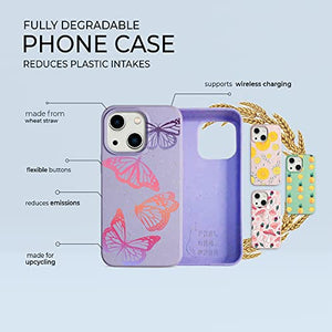 Peel The Pear Biodegradable iPhone 13 Phone case (Leaves on Beige)