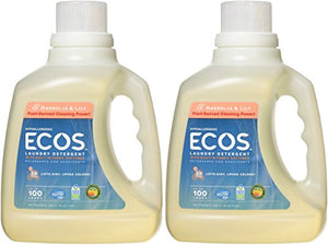 ECOS Laundry Detergent Liquid, 200 Loads - Dermatologist Tested Laundry Soap - Hypoallergenic, EPA Safer Choice Certified, Plant-Powered - Magnolia Lily, 100 Fl Oz (Pack of 2)