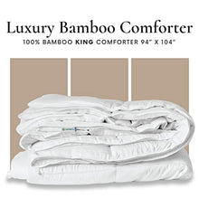 Load image into Gallery viewer, Bamboo Bay All Season King Size Comforter - 100% Organic Bamboo King Comforter - King Duvet Insert with Corner Tabs - Quilted Down Alternative Cooling Comforter King Size - 94 x 104 Inch - White
