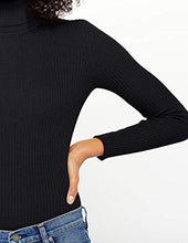 Load image into Gallery viewer, State Cashmere Ribbed Turtleneck Sweater - Long Sleeve Pullover for Women Made with 100% Pure Cashmere Sourced from Inner Mongolia Goats - Soft, Lightweight &amp; Versatile - (Black, Small)
