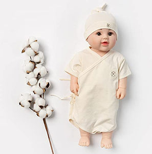 Mimi GOTS Certified Organic Cotton Baby Hat Beanie Newborn, Soft Knotted Cap | Natural Color, No Bleached, No Dyed, Chemicals - Free, 3-6 Months Infants Boy Girl Unisex