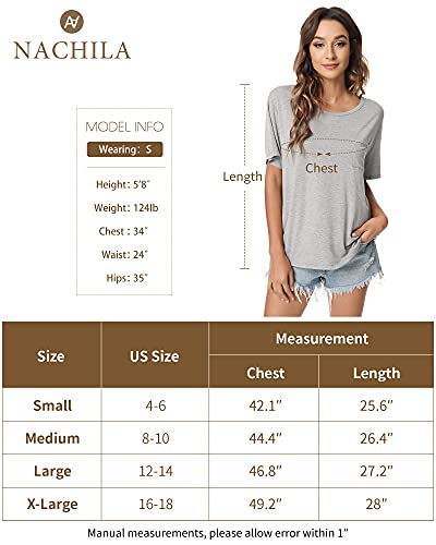 NACHILA Women's Bamboo Viscose T-Shirt Soft Short Sleeve Lounge Top Ca –  Kreative World Online