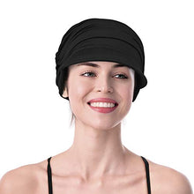 Load image into Gallery viewer, Winitas Chemo Headwear for Women Hair Loss Bamboo Cotton Black
