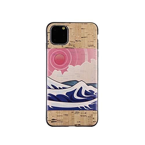 Reveal Cork Wood Cases Compatible with iPhone 11/11 Pro/11 Pro Max - Natural Eco-Friendly Designs Shop (Japanese Ocean, 11 Pro)