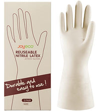 Load image into Gallery viewer, JOYECO Cleaning Gloves Dishwashing Kitchen Gloves Reusable Rubber 3 Pairs White, Large
