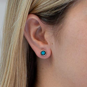Earth Accessories Organic Shell and Coconut Stud Earrings for Women - Earring set with Abalone, Shiva Eye, and Turquoise - Ear Rings with Surgical Steel