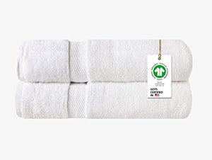 A1 HOME COLLECTIONS 100% Organic Cotton Towels 700 GSM Plush Feather Touch Quick Dry Bath Sheet, Pack of 2 GOTS Certified, Oeko-Tex Green Certified, Organic Cotton Bath Sheet, 36"X70"
