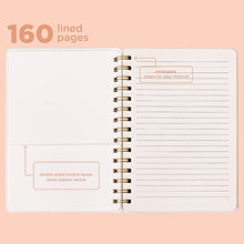 Load image into Gallery viewer, TSFPapier Eco-Friendly Spiral Notebook, Washable Kraft Paper,Soft Cover Business Journal with Double Side Pocket, 8.19&quot; x 5.75&quot;, Wirebound Memo Notepads, 80Sheets/160 Pages, for Work and School Supplies (mtgreen(K))
