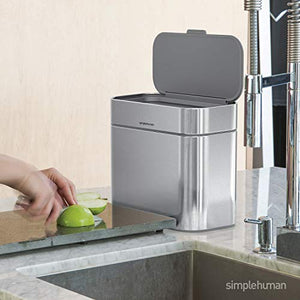 simplehuman Compost Caddy, Detachable and Countertop Bin, 4 Liter / 1.06 Gallon, Brushed Stainless Steel