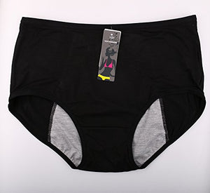 Bamboo Viscose Fiber Brief Menstrual Leakproof Panties Multi Pack US Size XXS-3XL/10 (X-Large, Black-5 Packs)