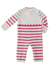 Load image into Gallery viewer, Gia John Cashmere New Born Baby Girl Striped Romper Long Sleeve Cashmere Blue 3-12M
