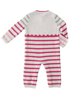 Gia John Cashmere New Born Baby Girl Striped Romper Long Sleeve Cashmere Blue 3-12M