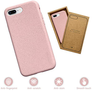 eplanita Eco iPhone 7/8/SE 2020 Mobile Phone Case, Biodegradable and Compostable Plant Fibre and Soft TPU, Drop Protection Cover, Eco Friendly Zero Waste (iPhone 7/8/SE 2020, Pink)