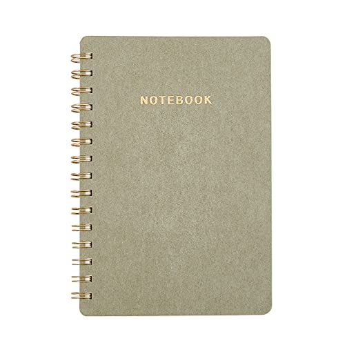 TSFPapier Eco-Friendly Spiral Notebook, Washable Kraft Paper,Soft Cover Business Journal with Double Side Pocket, 8.19