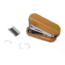 Load image into Gallery viewer, Onyx and Green Mini Stapler with 1000 Staples, Bamboo (4803)
