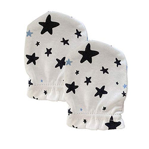 Newborn Baby Soft Cotton Organic Cap and Mitten Set Sunny Hatsfor Hospital Baby Boy and Girl(0-6 Months)