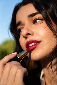Essence Of Argan Moisturizing Deep Red Lipstick - Enriched with 100% Pure Organic Argan Oil, Shea Butter - Voluptuous Sexy Lips - Sunscreen, Hydration & Nourishing - Long Lasting Lip Balm - Cabernet
