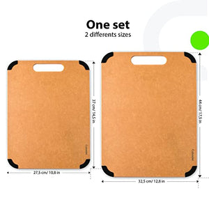 Cuisadel l Wood Fiber Cutting Boards | Extremely Durable | Non-Porous | Food and Dishwasher Safe | 100% Eco-Friendly | Knife Friendly (AS Style | Set of 2 units (17.5" x 12.8" | 14.5" x 10.8")