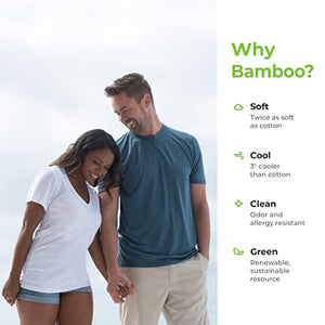 Cariloha Comfort Crew Tee - Moisture Wicking Bamboo-Viscose Crewneck T Shirt for Men - Small - Palm Green