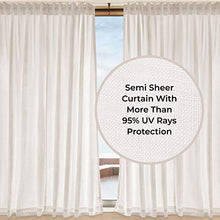 Load image into Gallery viewer, D&#39;Moksha Hemp - Linen Curtains 96 Inch Long, White Curtains 52x96 inch, Semi Sheer Curtains 96 Inch Long, Lightweight Rod Pocket Curtain, with Back Tab Hang (2 Hang Styles), 100% Pure Hemp Curtains
