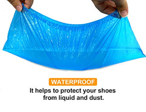 OGUNUOKI Shoe Covers Disposable Recyclable -100 Pack(50 pairs) 15.7'' Hygienic Shoe & Boot Covers Waterproof Non-slip Shoe Booties for Indoors (Large Size - Up to US Men's 11 & US Women's 13)